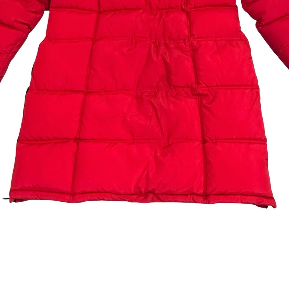 Canada Weather Gear Coat Womens L Red Puffer Parka Hooded Faux Fur Long EUC - Picture 9 of 12